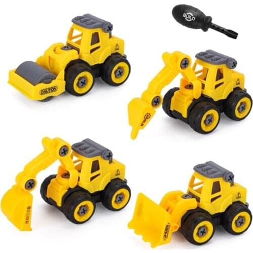 Tipper truck tractor, 8 styles of engineering vehicle toy, plastic construction, DIY, tractor models, kids, boys, mini gifts