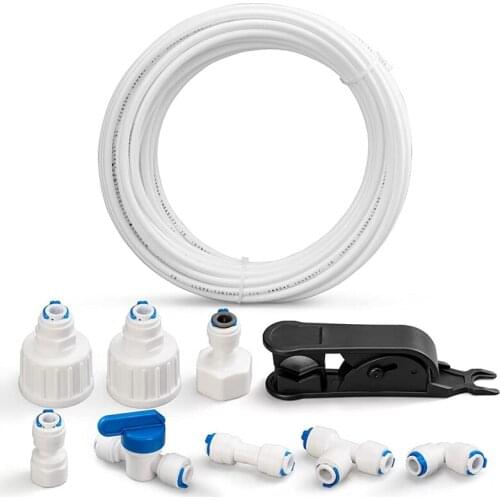 Water Supply Pipe Universal Connection Set 15M,for Side By Side Refrigerator,Reverse Osmosis System (1/4Inch)