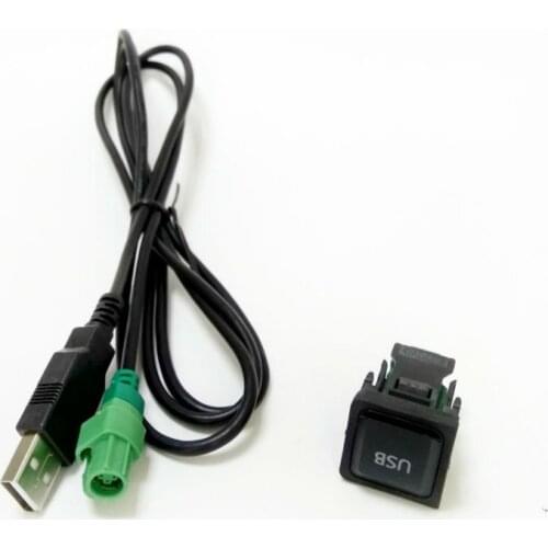 Biurlink USB Switch Button USB Cable Adapter For Volkswagen CD Player Radio