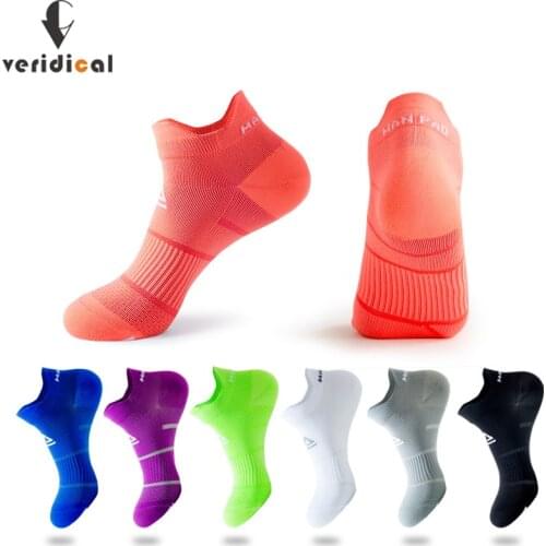 VERIDICAL 5 Pairs Athletic Sport Socks For Men Woman Colorful Nylon Running Breathable Deodorant Quick-Drying Ankle Boat Socks