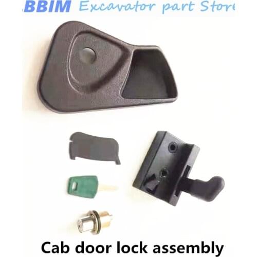 For Volvo EC60 80D Cab door lock assembly Outer handle Lock body Lock core High quality excavator accessories free shipping