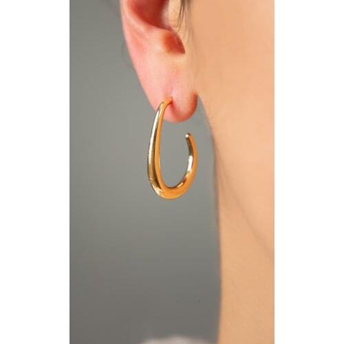 Womens Gold Plated Hook Model Earrings - 2021 Summer Fashion - Accessories - For Gift