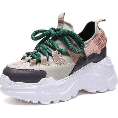 Toning shoe New Platform Sneakers Women Thick Sole Running Shoes Height Increasing 8 CM Chunky Shoes Woman Chaussures Femme