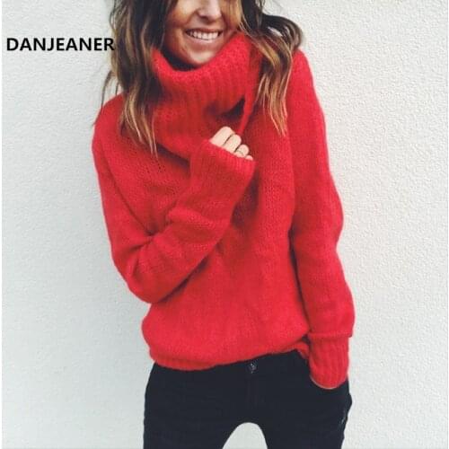 Danjeaner S-3XL Plus Size Turtleneck Sweaters Women Autumn Winter Long Sleeve Pullovers Fashion Casual Knitted Jumper Pull Femme
