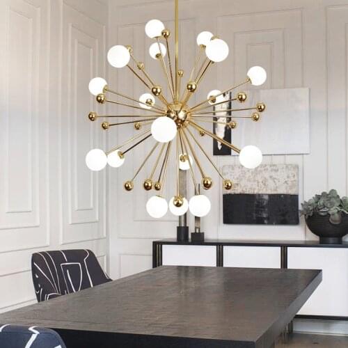 Gold Chandelier Lighting Living Room Kitchen glass bubble chandelier Bedroom Lustre Decoration Light Fixtures