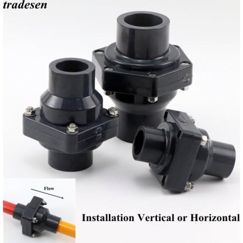 1Pcs I.D 25-75mm PVC Flap Check Valve Aquarium Fish Tank One Way No Return Water Valve Garden Pipe Connector Water Tube Adapter