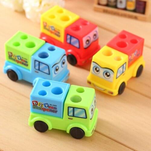 1pc Creative Cartoon Car Pencil Sharpener, Festival School Rewards Stationery Supplies Pencil Cutter For Kids Students Children