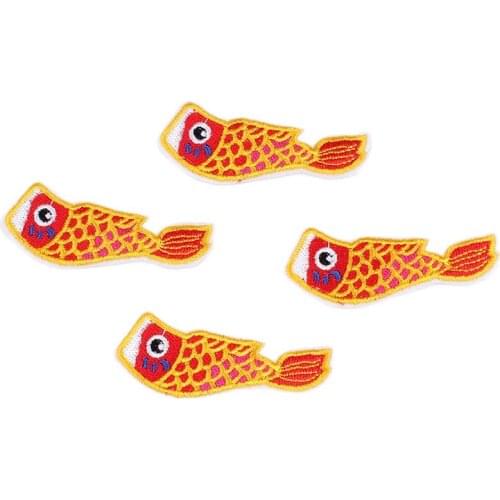 10pcs/lot Embroidered Iron On Fish Patch Cartoon Animal Stickers for Jeans Backpack Clothes Shoes Hats DIY Garments Appliques