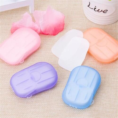 100Pcs/20Pcs Disposable Soap Paper Clean Scented Slice Foaming Box Mini Paper Soap For Outdoor Travel Use Random Color Dropship