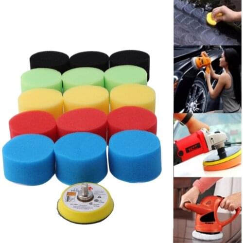 16pcs/set Multi Colors Polishing Sponge Pads Sets Buffing Waxing Pad For Boat Car Polisher Buffer Drill Wheel Polisher Tools