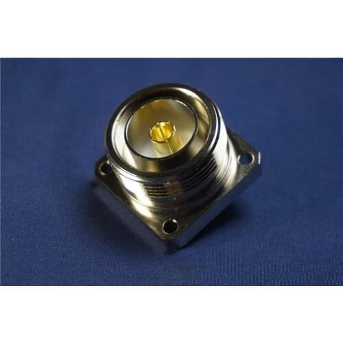 2 pcs 7/16 L29 Thread Coupling RF Coaxial Connector DIN Female Jack Flange Mount Gold Plating contact Solder Wire Type Adapter