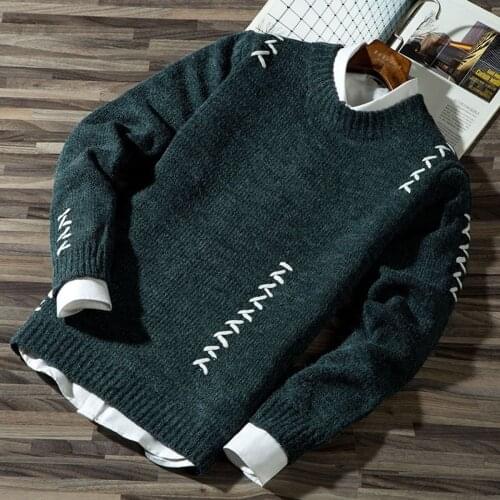 2020 Mens Casual Autumn Fashion Casual Strip Color Block Knitwear Jumper Pullover Sweater sale Material Cotton Mens Sweaters