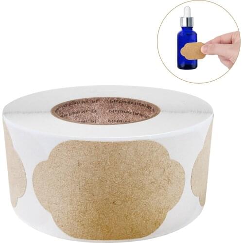 300pcs Natural Blank Labels Stickers Gift Bottle Kitchen Food Jar Packaging Sealing Label Kraft Tags Brown Self-adhesive Sticker