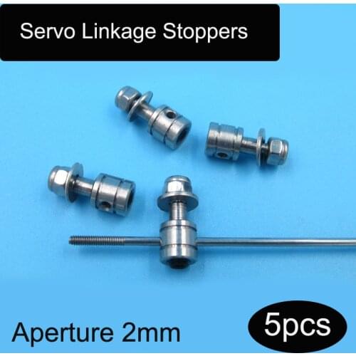 5pcs Aperture 2mm Metal Adjuster M4 Push Rod Connector Servo Linkage Stoppers for 1.5/2mm Pullrod of Aircraft Boat Model Rudder