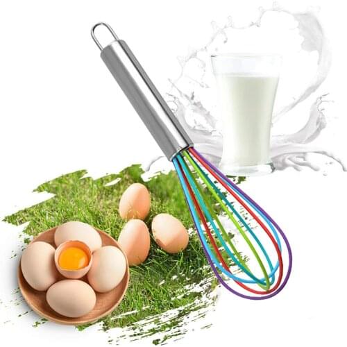 8/10/12 inches Whisk Manual Egg Beater Mixer Stainless Steel Balloon Wire Milk Cream Butter Whisk Mixer Kitchen Baking Utensil