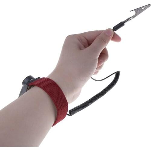 YYDS Anti-Static Wrist Strap Discharge Band Adjustable Bracelet Grounding Wire Alligator Clip Wristband