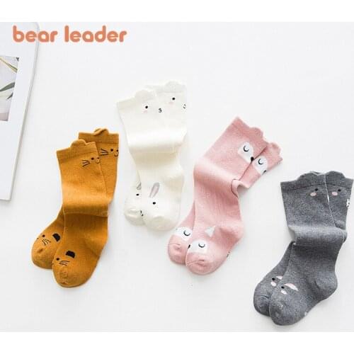 Bear Leader Baby Girls Cartoon Socks Four Seasons Kids Lovely Cotton Soft Leggings Toddler Girl Sweet Princess Cute Stockings