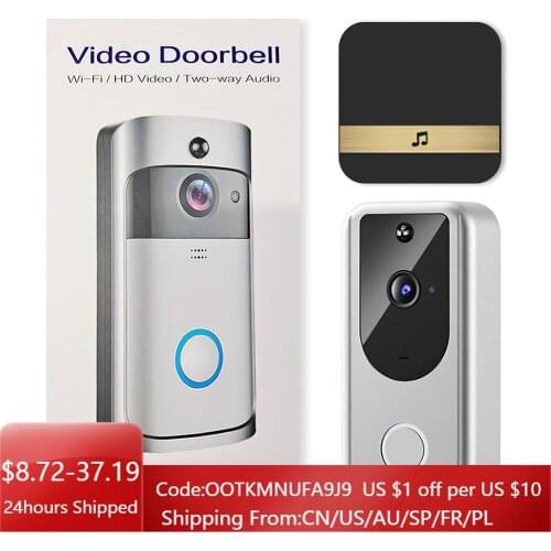 TRAVOR Wifi Doorbell Smart Home Wireless Phone Door Bell 720P HD Camera Security Video Intercom with IR Night Vision forApartmen