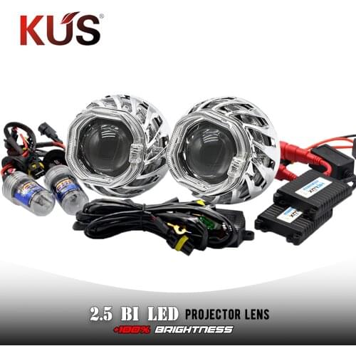 2.5 Bixenon Projector Lens Spiral Hotwheel LED Angel Eyes Dual Halo Shrouds 35W Hid Kit H4 H7 Car Headlight Accessories Retrofit
