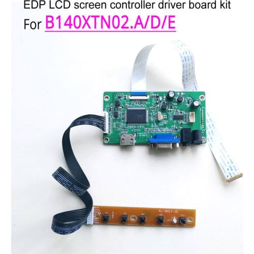 For AUO B140XTN02.A/D/E 14" 1366x768 WLED EDP 30 pins laptop PC LCD screen VGA display controller board driver card DIY kit