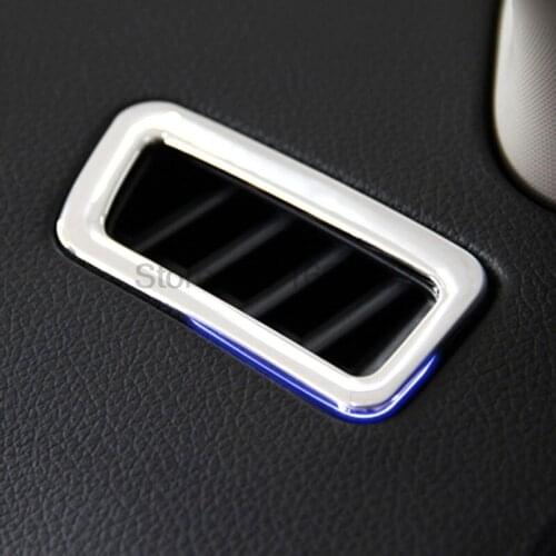 For Nissan Qashqai 2014 2015 2016 2pcs Chrome Car Interior Front Upper Air Conditioning Vents Cover Trim Frame Decoration