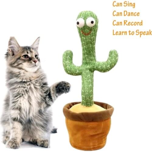 Emotion Dancing Cactus Singing Pet Cat Toy Plush No Mimicking For Home Decoration And Children Playing Lovely Talking Doll Speak