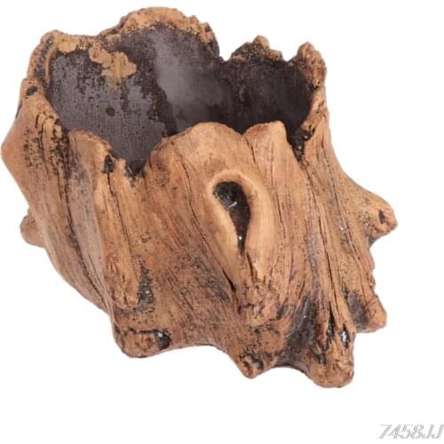 Imitating Wood Flower Cement Planters for Succulents Flowerpots Bonsai Decor G03 Drop ship