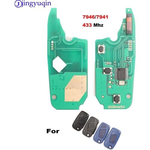 Jingyuqin 2/3 Buttons flip Remote Key 433mhz for FIAt 500 Panda Punto Bravo key with PCF7946/PCF7941 chip