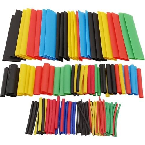 164Pcs/Set Heat Shrink Tube Kit Assorted Polyolefin Insulation Sleeving Heat Shrink Wire Cable Insulated Sleeving Tubing 8 Sizes