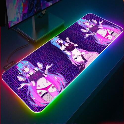 Moneko Anime Cartoons RGB Mouse Pad Large Mouse Mat Big Computer Mousepad Led Backlight XXL Surface Mause Pad Keyboard Desk Mat