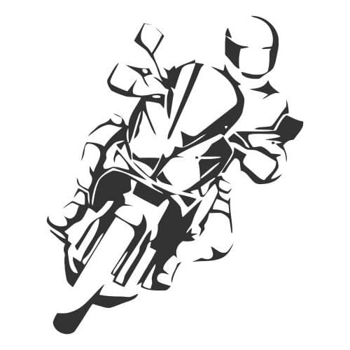 Boy Wearing A Helmet Leaning His Body on A Motorcycle Car Stickers Car Styling PVC 15cm X 12cm Vinyl Motorcycl Accessories