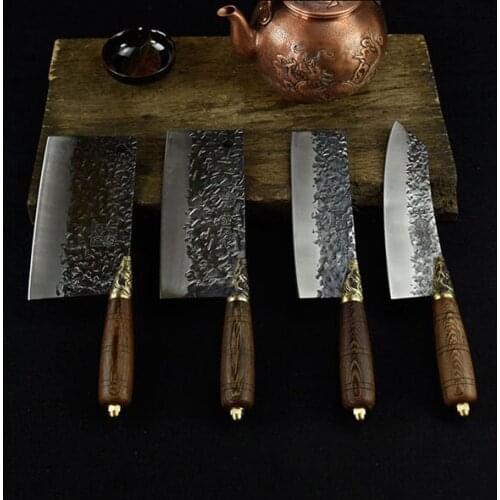 Little Cook kitchen knives set slicing chopper santoku chef knife Handmade Chinese meat cleave Vegetable cutter cooking tools