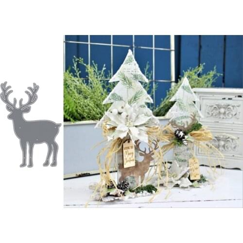 Christmas elk Craft Metal cutting dies cross stitch scrapbooking diesstencil Holiday card christmas new cutting dies for 2021