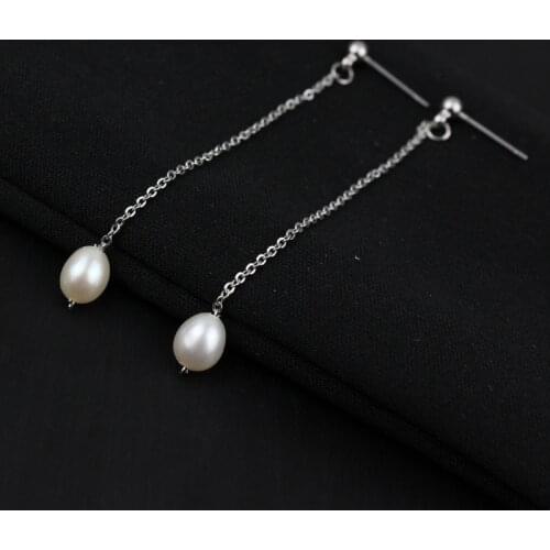 Minimalist Of Trend Premium Quality Simplicity Trend Temperament Earring Natural Pearl Long Korean Earrings long