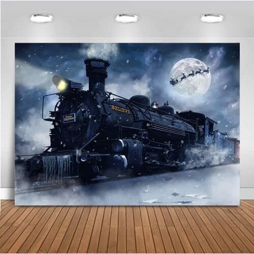 Mehofoto Birthday Party Photography Backdrops Filming Background for Studio Train Night Photo Backdrop for Boys