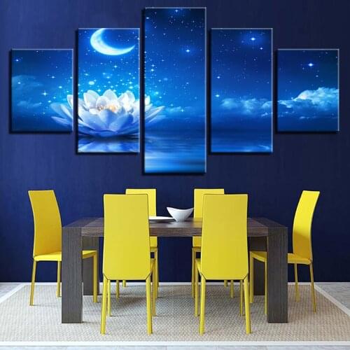 Modular Pictures Framed Wall Art Prints Canvas Painting 5 Panel Beautiful Flower Fashion Home Decoration For Living Room