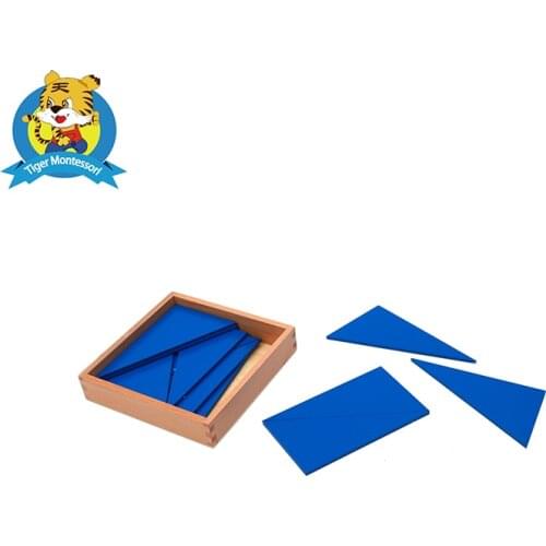 Montessori sensorial Box of Blue Triangles toy