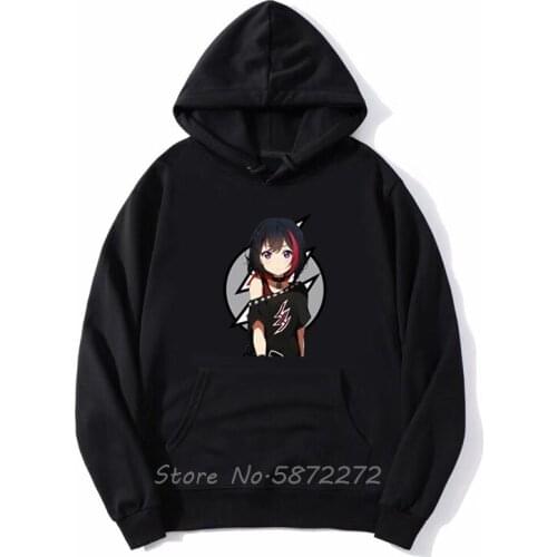 Bang Dream Ran Mitake Hentai Haven Chan Anime Girl Poppin'Party Black Hoodie Men Sweatshirt Spring Autumn Hoodies Streetwear