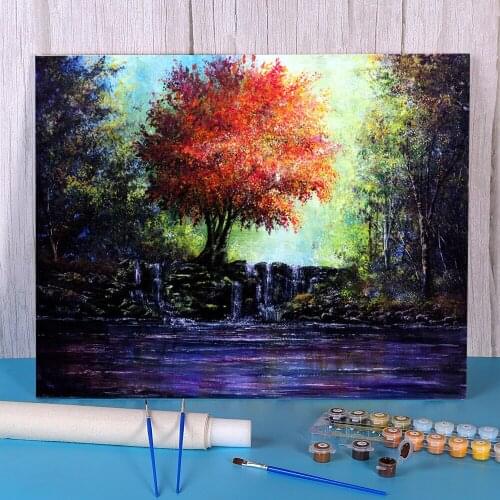 Natural Scenery Inspiration Paint By Numbers Set Acrylic Paints 50*70 Paiting By Numbers Paintings For Children Art