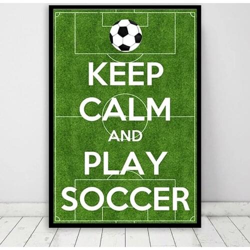 Wall Art Abstract Green Football Field Posters Prints Picture Nordic Letters Canvas Paintings Living Room Bedroom Decoration