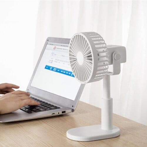 Mini Desk Fan Quiet Table Fan w/ 3 Gears USB Rechargeable Battery Operated Personal Fan for Office Home