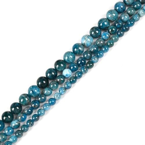 Natural gemstone 6/8/10/12mm Various sizes Apatite stone Loose beads DIY handmade necklace bracelet accessories