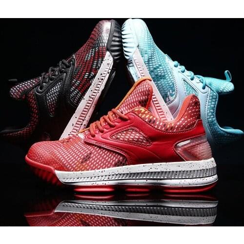 2019 spring and autumn new lace-up sports outdoor shoes mens mesh breathable large size 46 leisure comfortable and lightweight