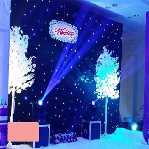 New Arrival Blue-White Color LED Star Curtain Wedding Stage Backdrop Cloth With Lighting Controller For Wedding Decorations