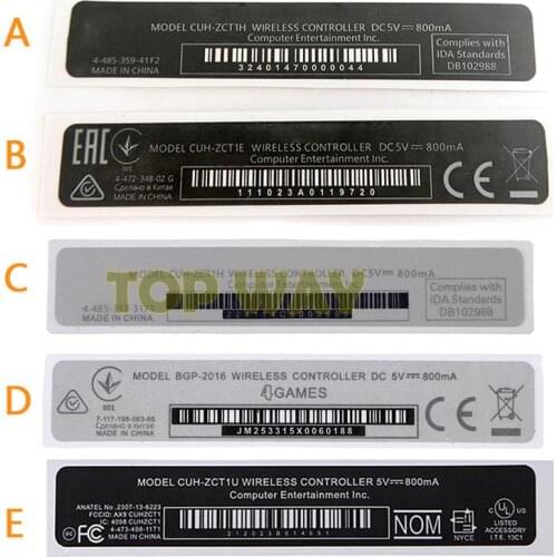 ChengChengDianWan 20pcs 60pc 120pcs For Playstation PS4 Controller housing Shell Slim Back Mark Tag Paste Sticker Label Seals