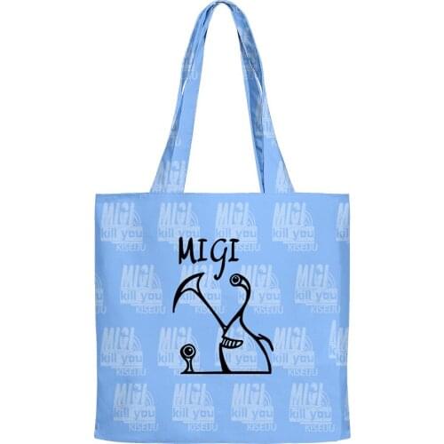 Parasyte The Maxim Japanese anime Hip Hop Handbags Cloth Canvas Tote Bag Print Shopping Bags Reusable Shoulder Shopper Bags