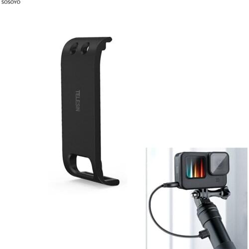 Plastic Battery Cover Rechargeable Side Cover Port with Hand Strap For Gopro Hero 9 Action Camera Accessories