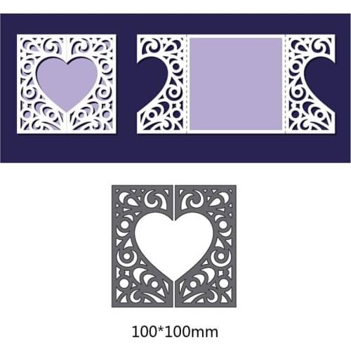 Hollow Love Heart Covers Metal Steel Cutting Dies for Scrapbook DIY Photo Album Creative Embossing Paper Craft Cut Dies 10*10cm