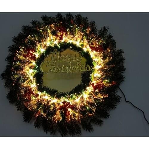 Big Size Christmas Garland Christmas Ornament Christmas Wreath With LED Light Home Front Door Wall Window Hanging Garland