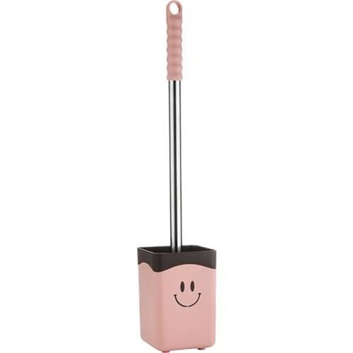 Self-adhesive Bathroom Toilet Brush Cute Wall Mounted Soft Bristles WC Cleaning Brush, Detachable Home Toilet Brush Holders